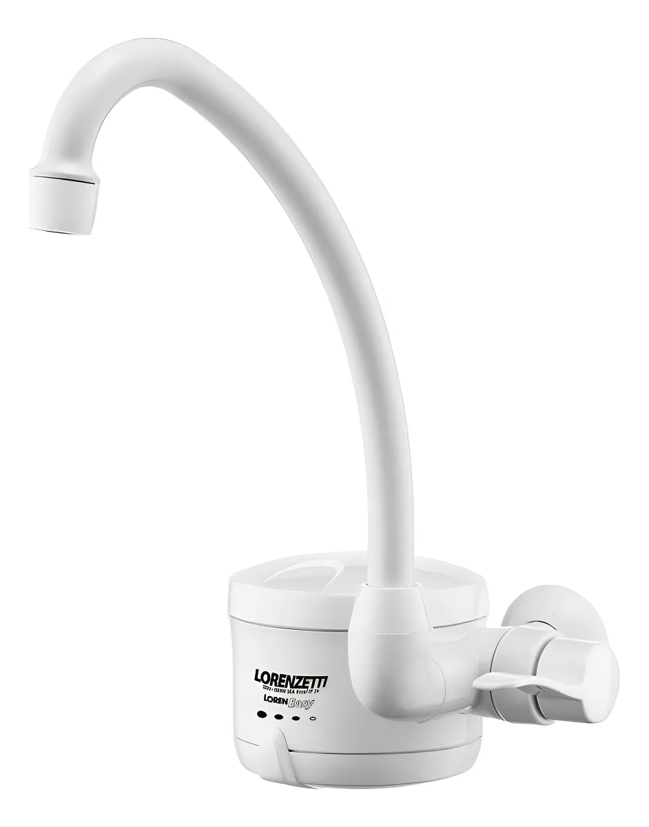 Torneira Elétrica Lorenzetti 220v De Parede Para Cozinha Loren Easy 55 Acabamento Branco Cor Branco